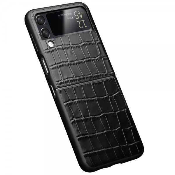 Samsung Galaxy Z Flip 4 Skal Krokodilmönster Svart