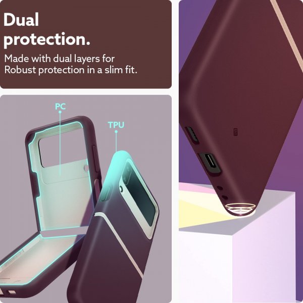 Samsung Galaxy Z Flip 4 Skal Nano Pop Burgundy Bean