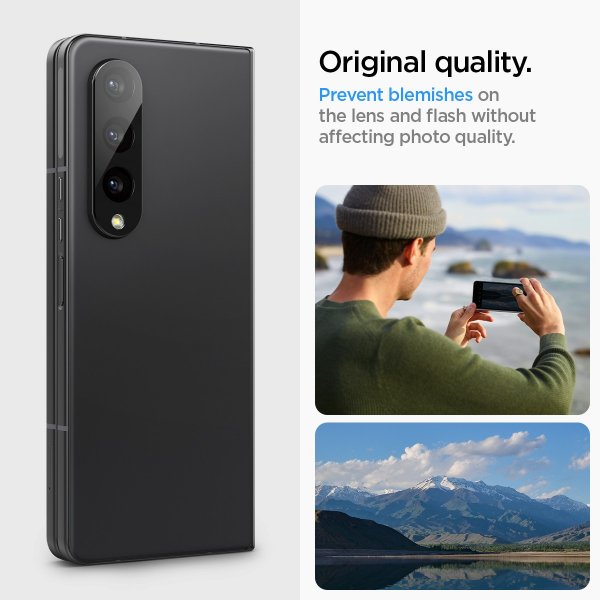 Samsung Galaxy Z Fold 4 Kameraskydd Glas.tR Optik 2-pack Svart