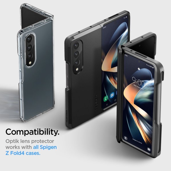 Samsung Galaxy Z Fold 4 Kameraskydd Glas.tR Optik 2-pack Svart