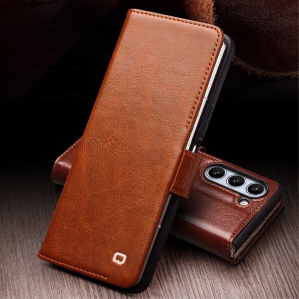 Samsung Galaxy Z Fold 5 Fodral Äkta Läder Brun