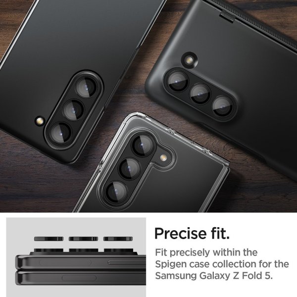 Samsung Galaxy Z Fold 5 Kameraskydd GLAS.tR EZ Fit Optik Pro 2-pack Svart