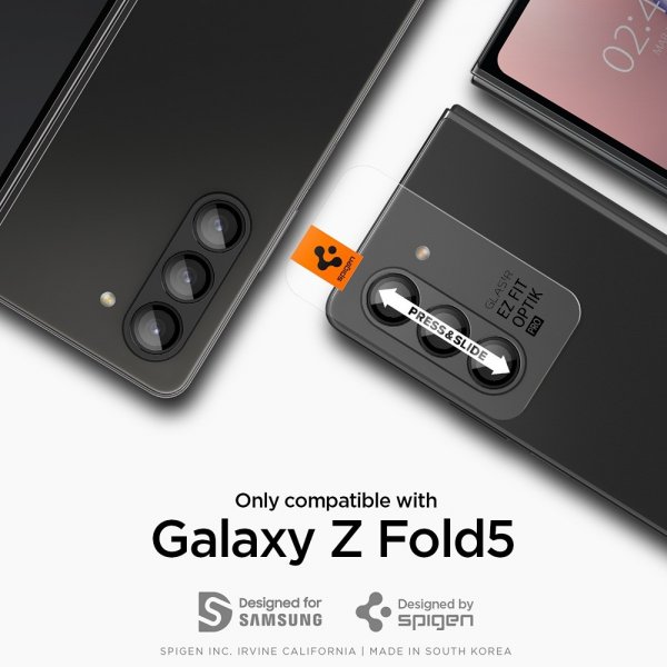Samsung Galaxy Z Fold 5 Kameraskydd GLAS.tR EZ Fit Optik Pro 2-pack Svart