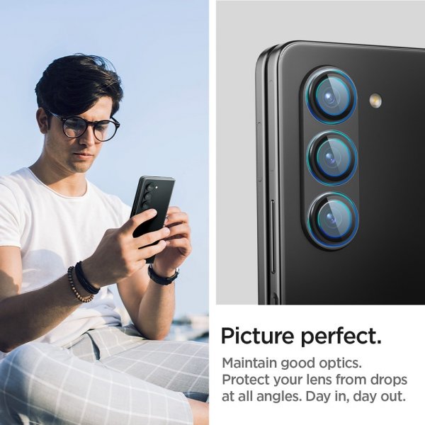 Samsung Galaxy Z Fold 5 Kameraskydd GLAS.tR EZ Fit Optik Pro 2-pack Svart