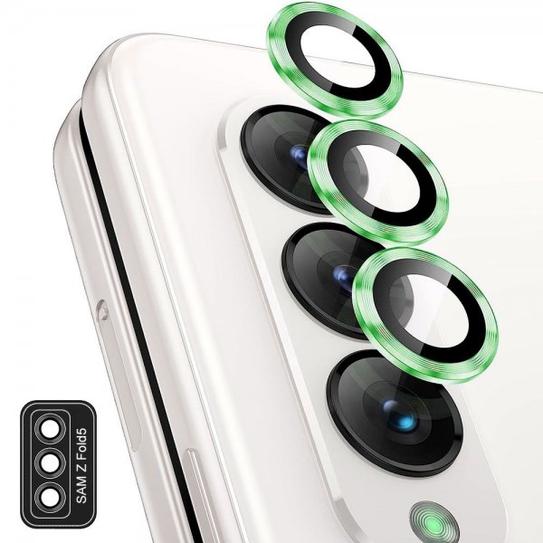 Samsung Galaxy Z Fold 5 Kameralinsebeskytter i Hærdet Glas Aluminium Grøn