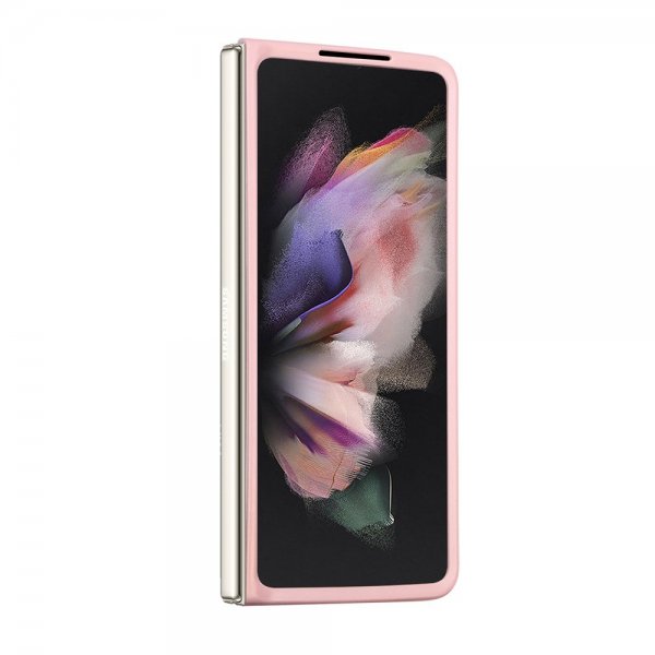 Samsung Galaxy Z Fold 5 Skal Glitter Flakes Metal Logo Rosa