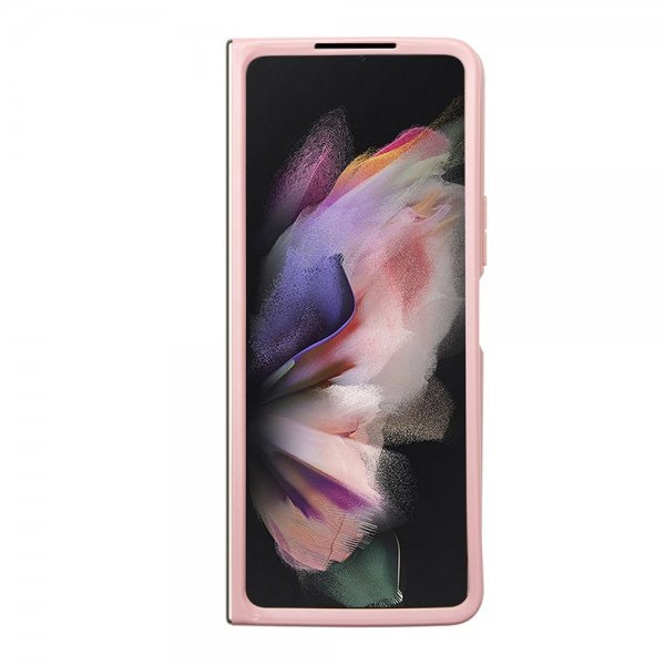 Samsung Galaxy Z Fold 5 Skal Glitter Flakes Metal Logo Rosa