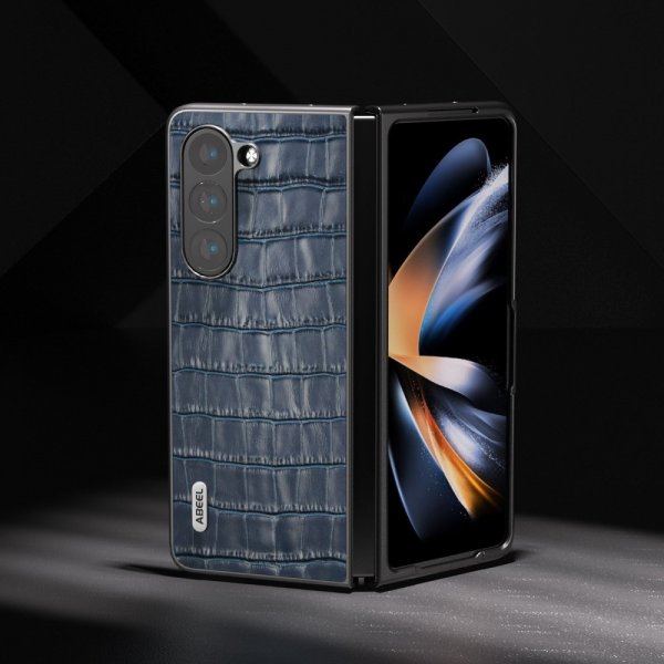 Samsung Galaxy Z Fold 5 Skal Krokodiltextur Blå