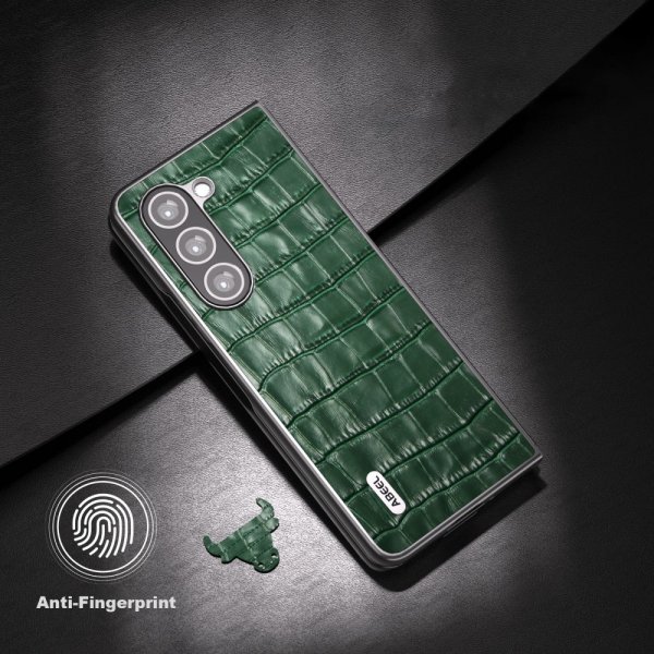 Samsung Galaxy Z Fold 5 Skal Krokodiltextur Grön