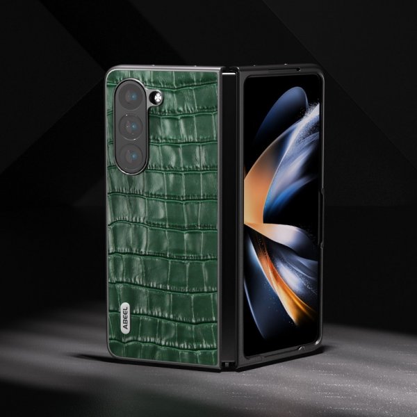 Samsung Galaxy Z Fold 5 Skal Krokodiltextur Grön