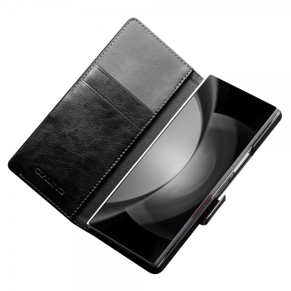 Samsung Galaxy Z Fold 6 Fodral Äkta Läder Svart