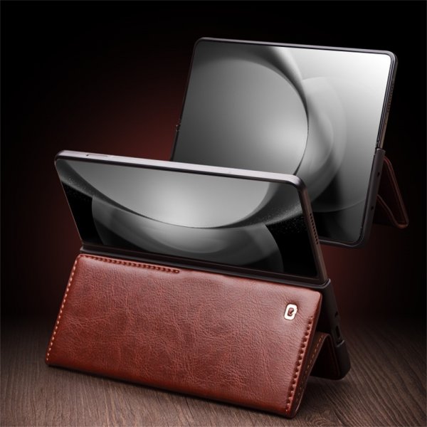 Samsung Galaxy Z Fold 6 Fodral Äkta Läder Svart