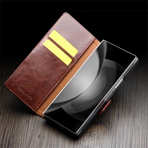 Samsung Galaxy Z Fold 6 Fodral Äkta Läder Svart