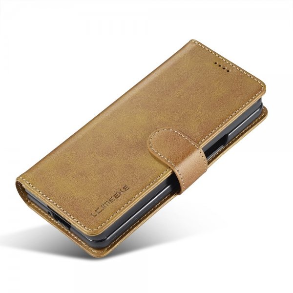 Samsung Galaxy Z Fold 6 Fodral med Kortfack Stativfunktion Ljusbrun