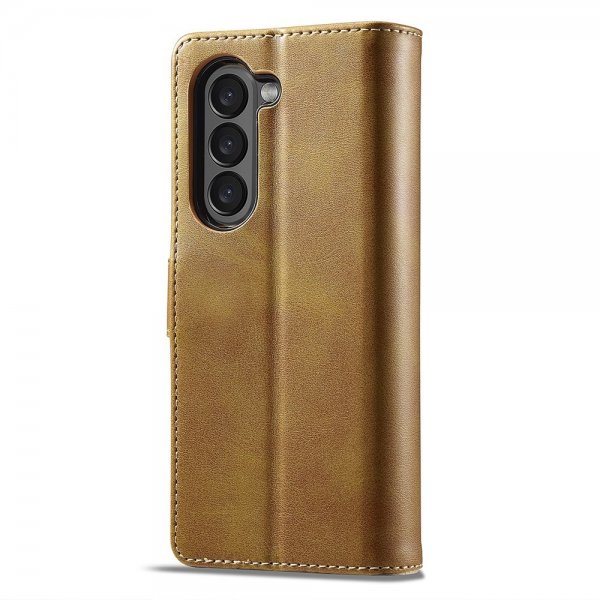 Samsung Galaxy Z Fold 6 Fodral med Kortfack Stativfunktion Ljusbrun