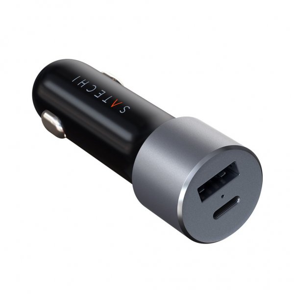 Billaddare med PD 1xUSB-C och 1xUSB-A Rymdgrå