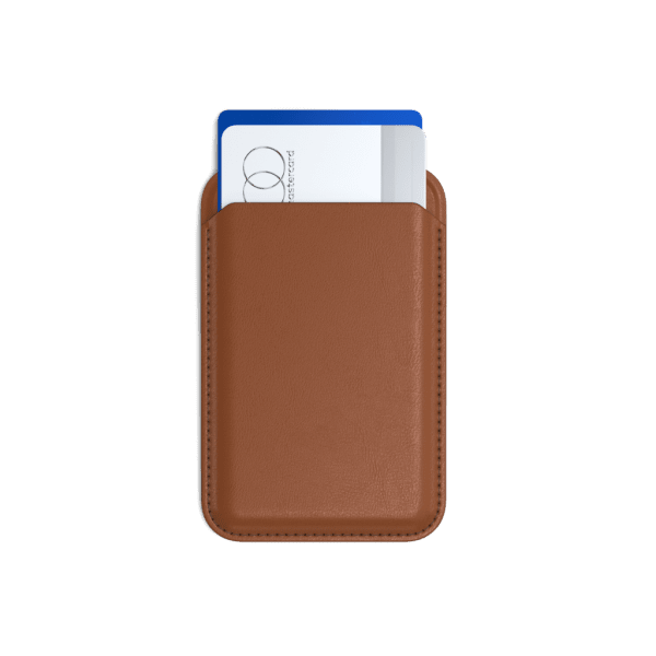Korthållare Vegan-Leather Magnetic Wallet Stand Brun