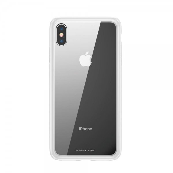See-through Skal till iPhone Xs Glas TPU Silver