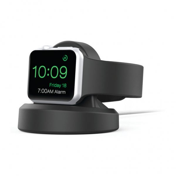 Apple Watch Silicon Stand med MFI laddningskabel Svart