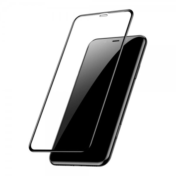 Skärmskydd i Härdat Glas 0.23mm 9H med PET Kant Full Size iPhone Xr/11 Svart