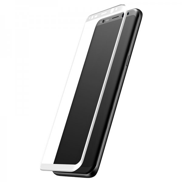Skärmskydd i Härdat Glas till Samsung Galaxy S8 3D Full Size Vit