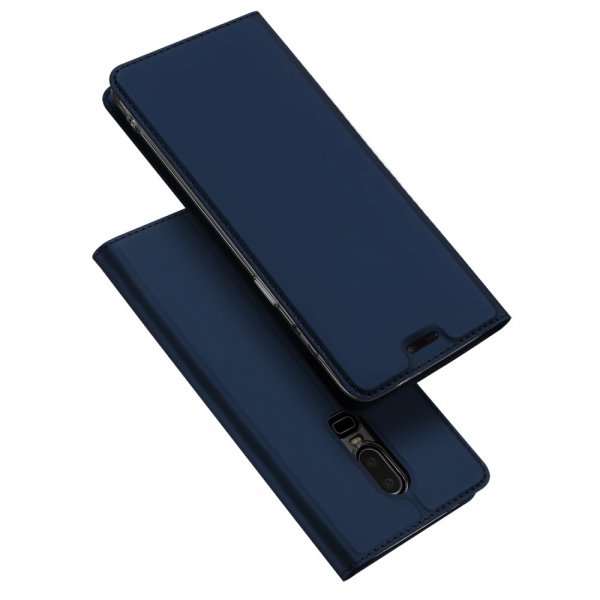 Skin Pro Series till OnePlus 6 Fodral PU-läder TPU Mörkblå