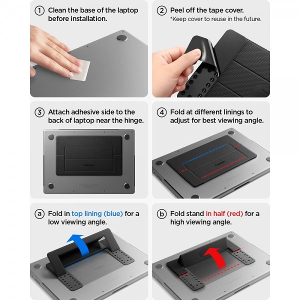 Slim Fold Laptop Stand Svart