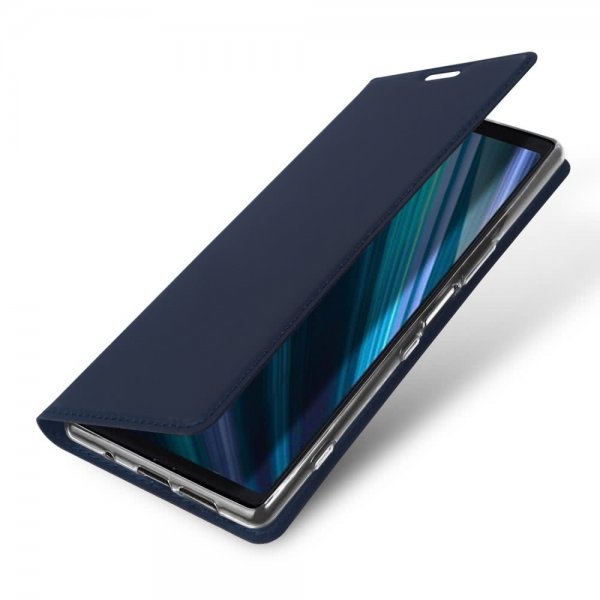 Sony Xperia 1 Fodral Skin Pro Series Kortfack PU-läder Mörkblå