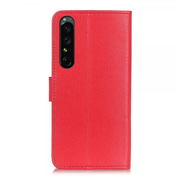 Sony Xperia 1 V Fodral Litchi Röd