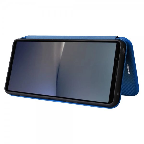 Sony Xperia 1 VI Fodral Kolfibertextur Blå