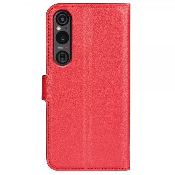 Sony Xperia 1 VI Fodral Litchi Röd