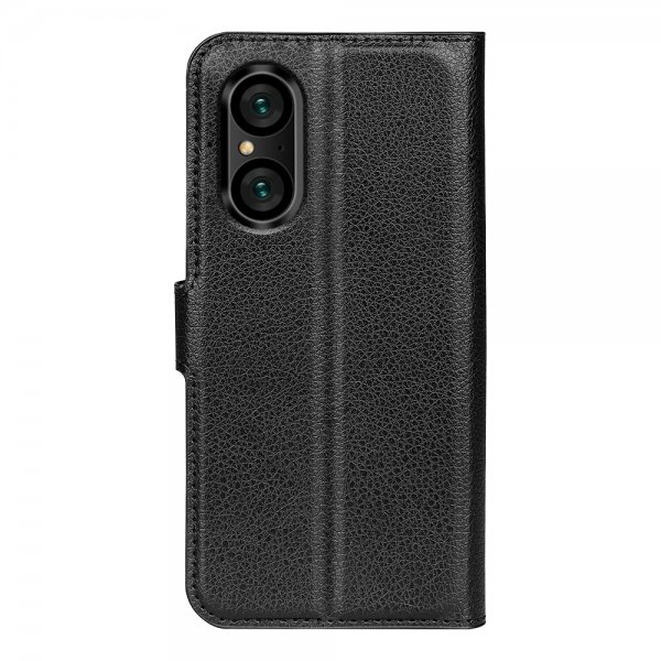 Sony Xperia 5 V Fodral Litchi Svart