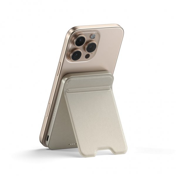 OntheGo Qi2 5K MagSafe-powerbank med Stativ Sand