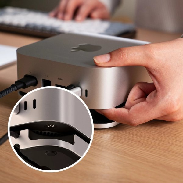 Mac Mini M4 Stativ & Hub med SSD-kapsling Silver