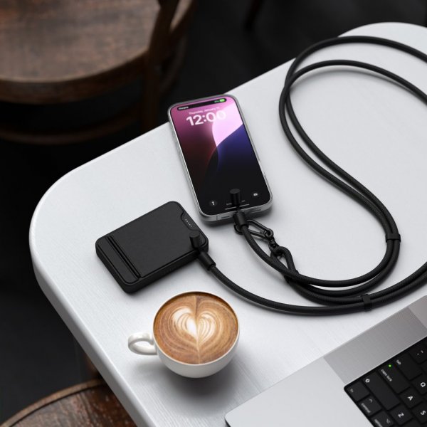 OntheGo Lanyardkabel USB-C 1.5m Svart