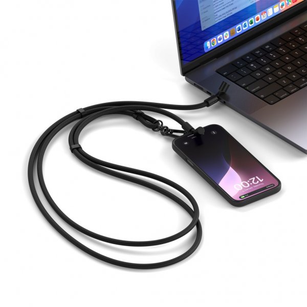 OntheGo Lanyardkabel USB-C 1.5m Svart