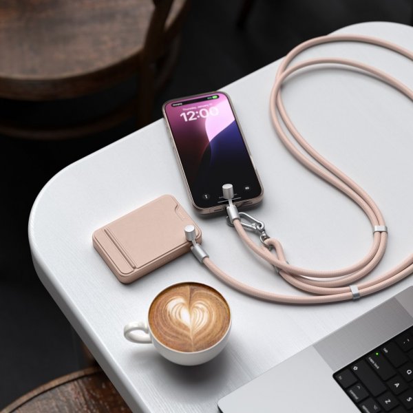 OntheGo Lanyardkabel USB-C 1.5m Desert Rose