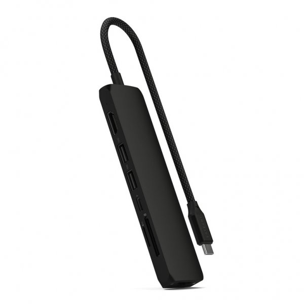 7-i-1 USB-C Slim Multiport Adapter med Ethernet Svart
