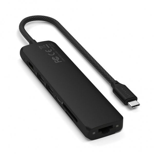 7-i-1 USB-C Slim Multiport Adapter med Ethernet Svart