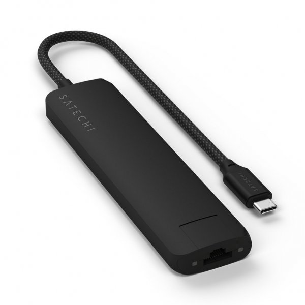 7-i-1 USB-C Slim Multiport Adapter med Ethernet Svart