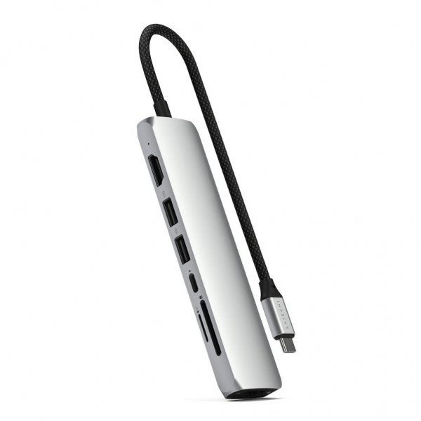 7-i-1 USB-C Slim Multiport Adapter med Ethernet Silver