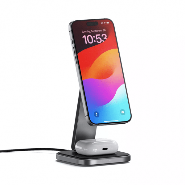 Trådlös Laddare 2-in-1 Foldable Qi2 Wireless Charging Stand MagSafe