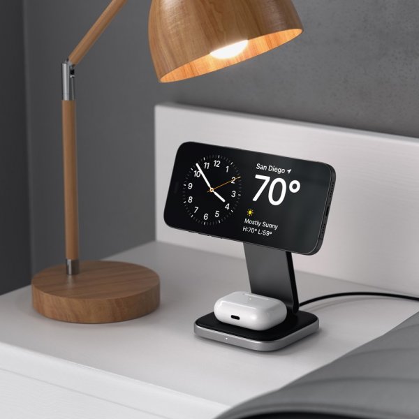 Trådlös Laddare 2-in-1 Foldable Qi2 Wireless Charging Stand MagSafe