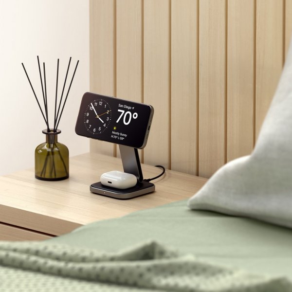 Trådlös Laddare 2-in-1 Foldable Qi2 Wireless Charging Stand MagSafe