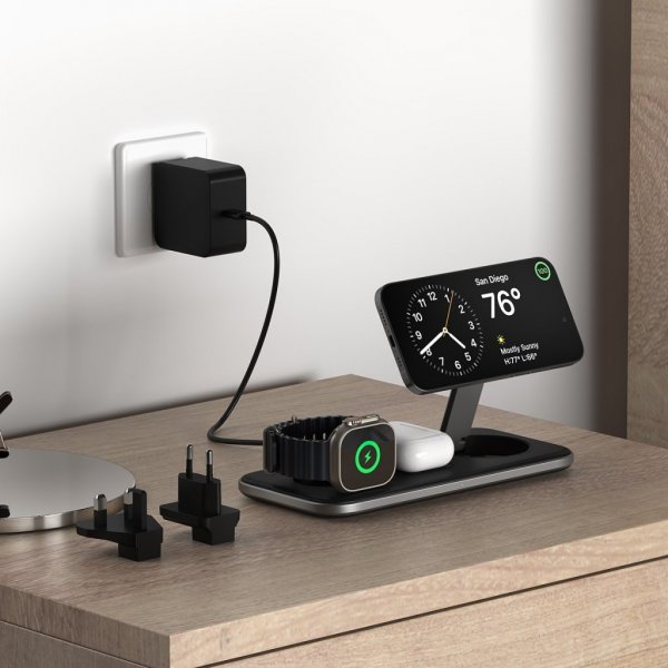 Trådlös Laddare Qi2 Trio Wireless Charging Pad MagSafe