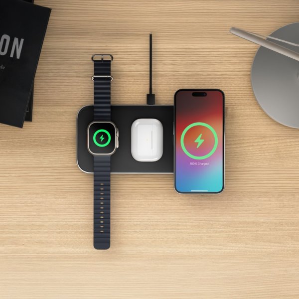 Trådlös Laddare Qi2 Trio Wireless Charging Pad MagSafe
