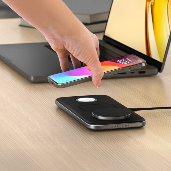Trådlös Laddare Qi2 Trio Wireless Charging Pad MagSafe