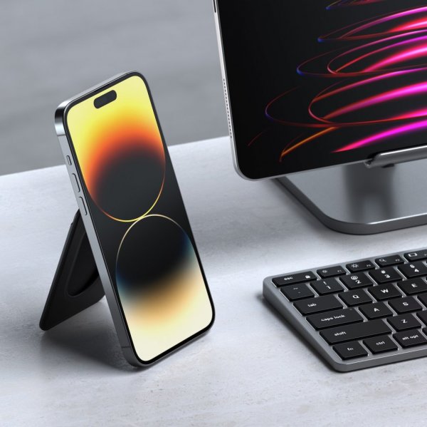 Korthållare Vegan-Leather Magnetic Wallet Stand Svart