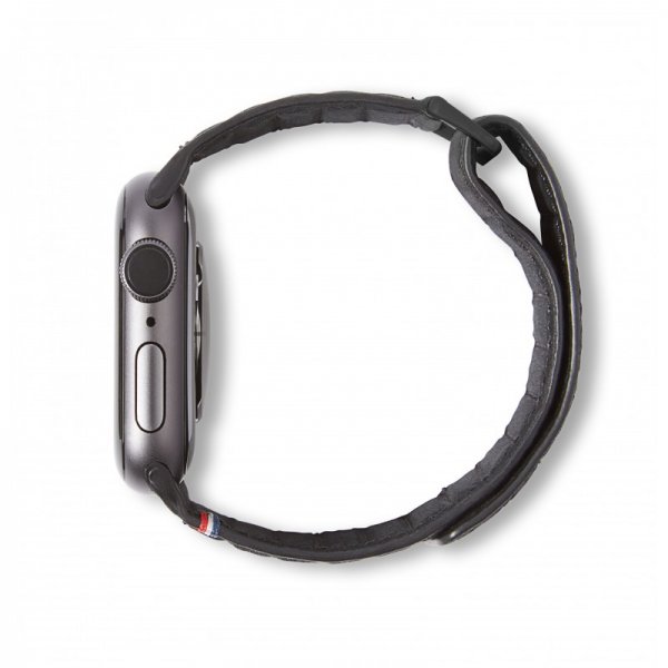 Apple Watch 38/40/41/42mm Armband Leather Magnetic Traction Strap Svart