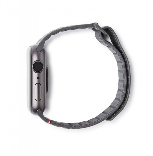 Apple Watch 38/40/41/42mm Armband Leather Magnetic Traction Strap Antracite